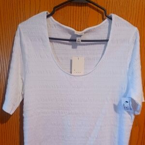 A New Day Women's White Short Sleeve Top